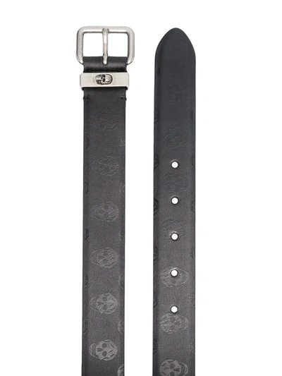 Shop Alexander Mcqueen Skull-print Belt In Black