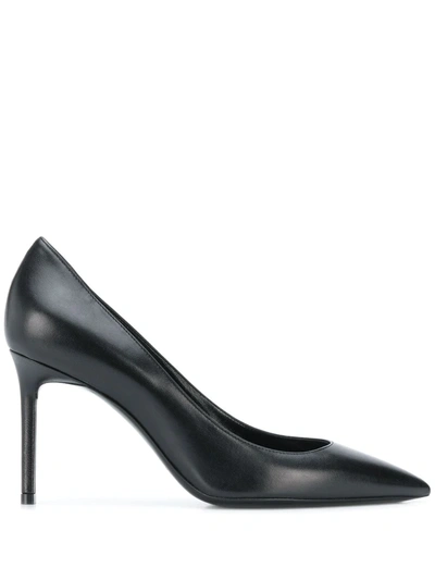 Shop Saint Laurent Pointed Toe Pumps In Black