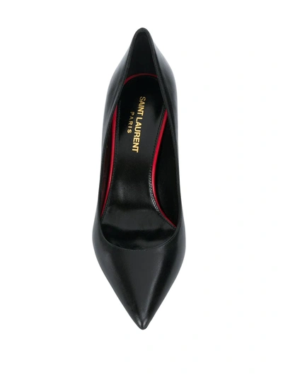 Saint Laurent Stiletto Pointed Toe Patent Pump In Black