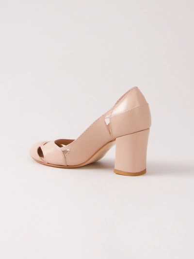 Sarah Chofakian Chunky Heel Pumps In Neutrals