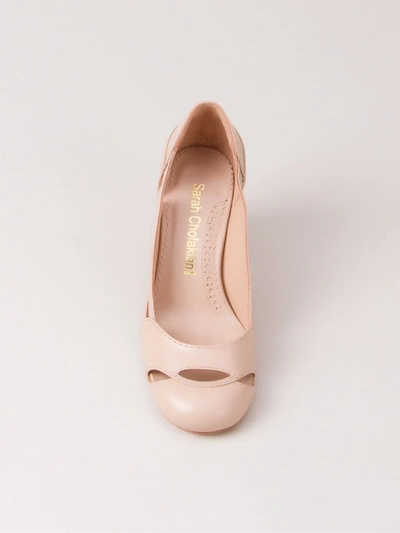 Sarah Chofakian Chunky Heel Pumps In Neutrals