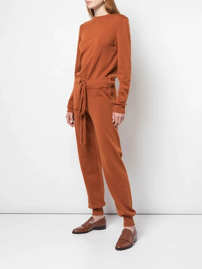 OSCAR DE LA RENTA 圆领连身长裤 - 橘色