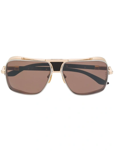 Shop Dita Eyewear Interchangeable Temple Sunglasses In Brown
