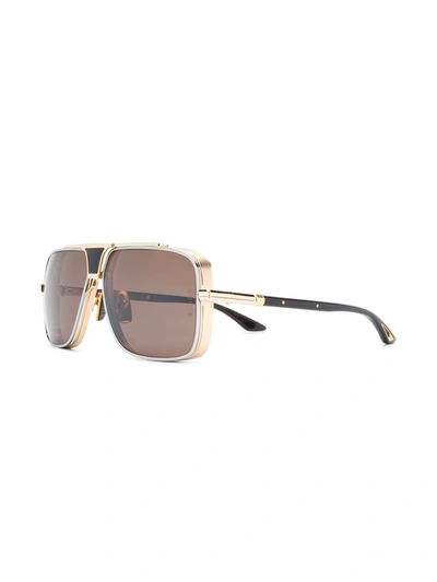 Shop Dita Eyewear Interchangeable Temple Sunglasses In Brown