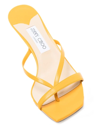 Shop Jimmy Choo Maelie 70mm Leather Sandals In Yellow