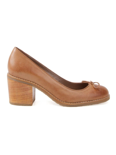 Shop Sarah Chofakian Chunky Heel Pumps In Brown