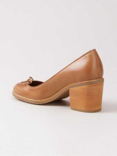 Sarah Chofakian Chunky Heel Pumps In Brown