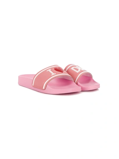 Dolce & Gabbana I Love D&g Slides In Pink