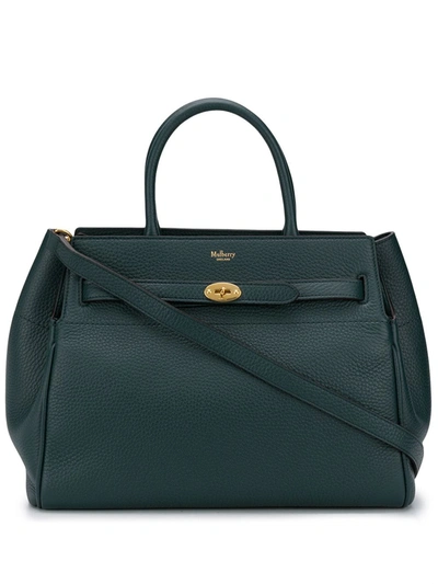 Shop Mulberry Bayswater Belted Tote Bag In Green