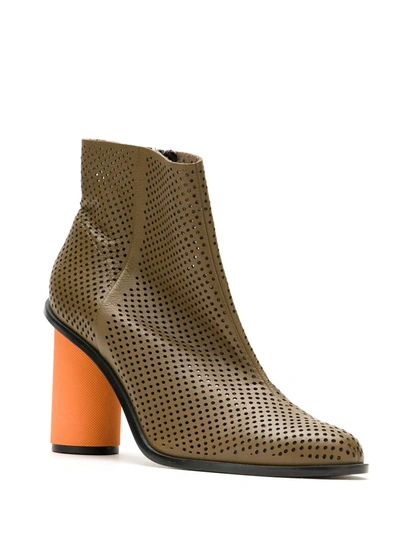 Shop Osklen Mesh Ankle Boots In Brown