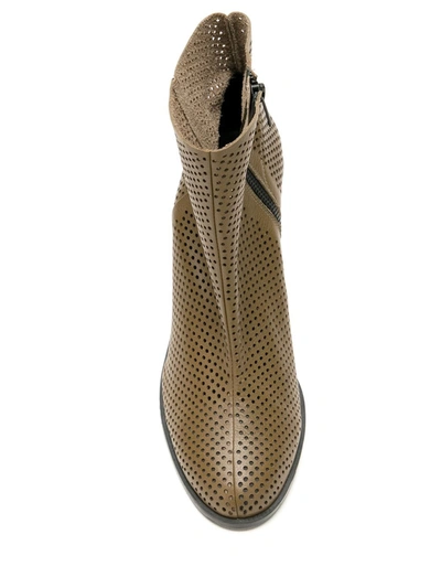Shop Osklen Mesh Ankle Boots In Brown