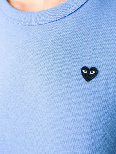 Shop Comme Des Garçons Play Embroidered Logo T-shirt In Blue