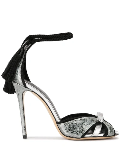 Shop Aleksander Siradekian Donna Tassel Sandals In Silver