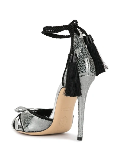Shop Aleksander Siradekian Donna Tassel Sandals In Silver