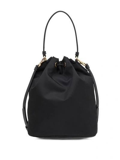 Shop Prada Black Fabric Bucket Bag