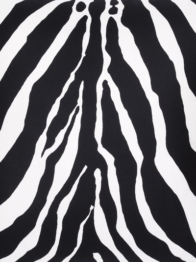 Dolce & Gabbana Medium Zebra-print Velvet Cushion In Weiss