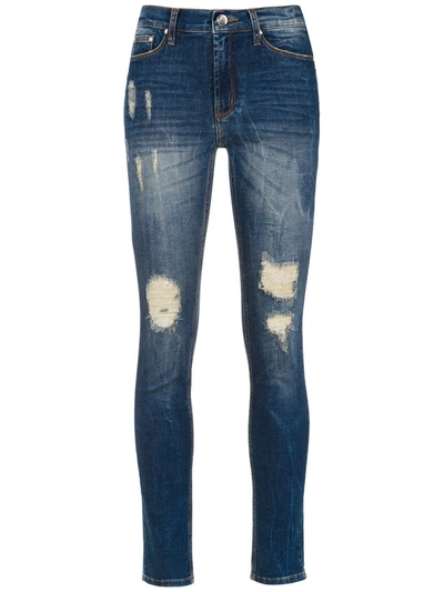 Shop Amapô Rocker One Skinny Jeans In Blue