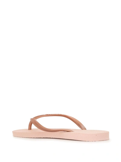 Shop Havaianas Slim Textured Flip-flops In Pink