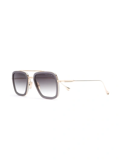 Shop Dita Eyewear Flight 006 Square-frame Sunglasses In Gold