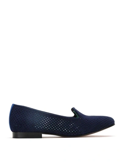 Shop Blue Bird Shoes Suede Loafers In Blue