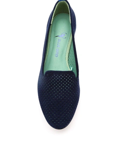 Blue Bird Shoes Suede Loafers In Blue