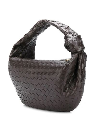 Bottega Veneta Small Jodie Leather Hobo Bag In 1229 Black/silver