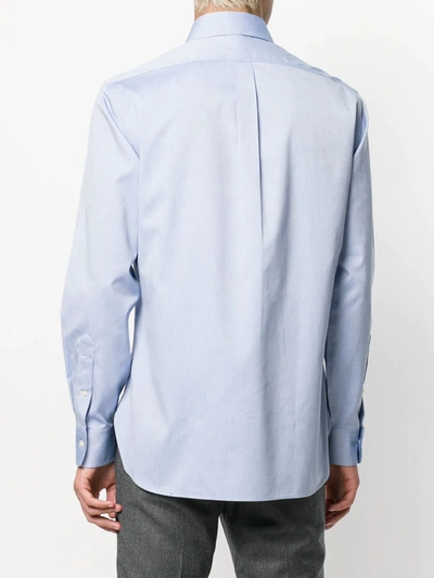 Shop Polo Ralph Lauren Logo Embroidered Shirt In Blue