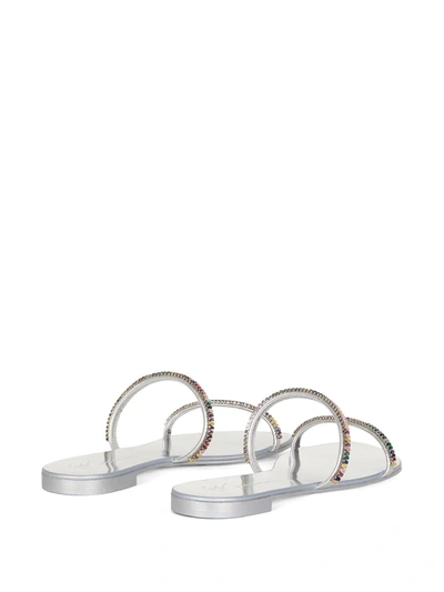 Shop Giuseppe Zanotti Colourful Leather Sandals In Silver