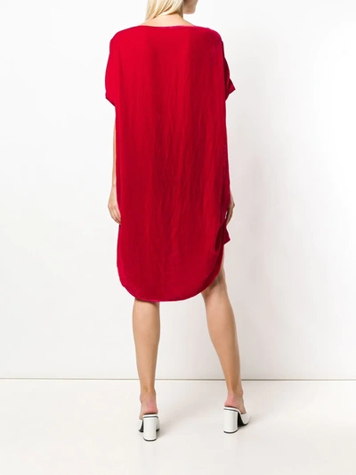 Shop Paula Knorr Ruched Midi Dress In Red