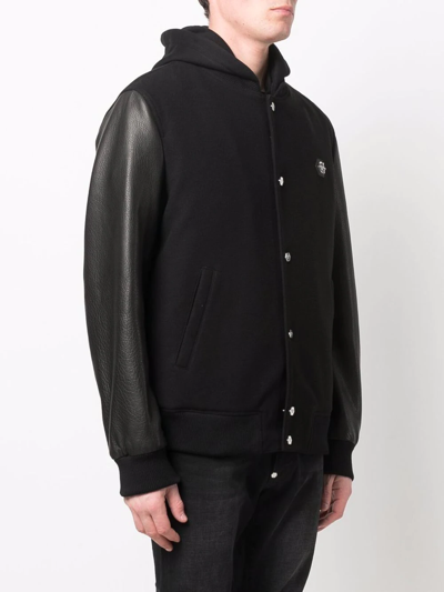 Shop Philipp Plein Long-sleeve Bomber Jacket In Black