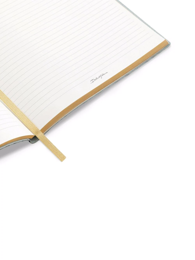 Dolce & Gabbana Small Leopard-print Leather Ruled Notebook In Yellow