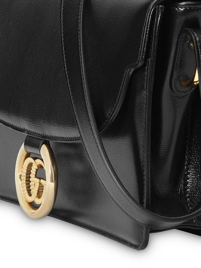 Shop Gucci Gg Ring Shoulder Bag In Black