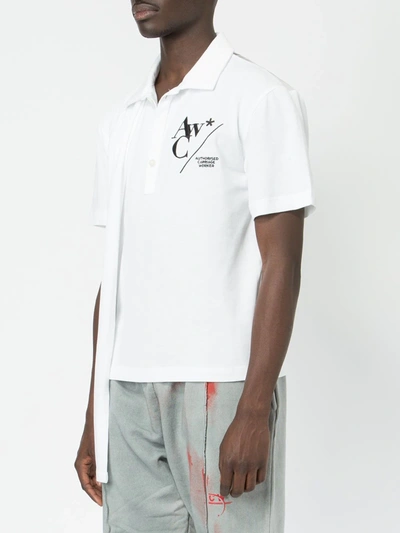 Shop A-cold-wall* Front Logo Asymmetric Polo Shirt In White