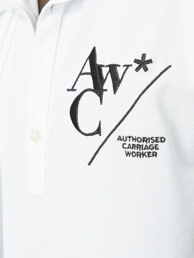 Shop A-cold-wall* Front Logo Asymmetric Polo Shirt In White