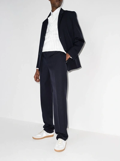 Maison Margiela Off White Leather And Grey Suede Replica Sneakers In White