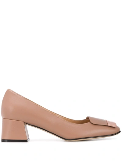 Shop Sergio Rossi Sr1 50mm Leather Pumps In Neutrals