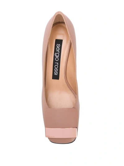 Shop Sergio Rossi Sr1 50mm Leather Pumps In Neutrals