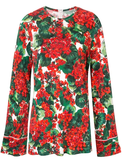 Shop Dolce & Gabbana Portofino Print Blouse In Green