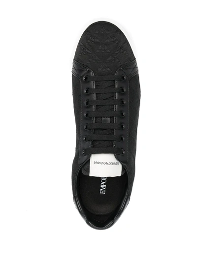 Shop Emporio Armani Quilted Low-top Sneakers In Black