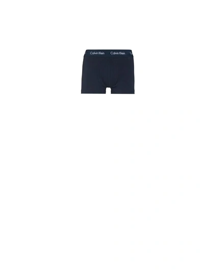 Shop Calvin Klein Underwear Set Of Three Logo-print Boxer Briefs In Blue