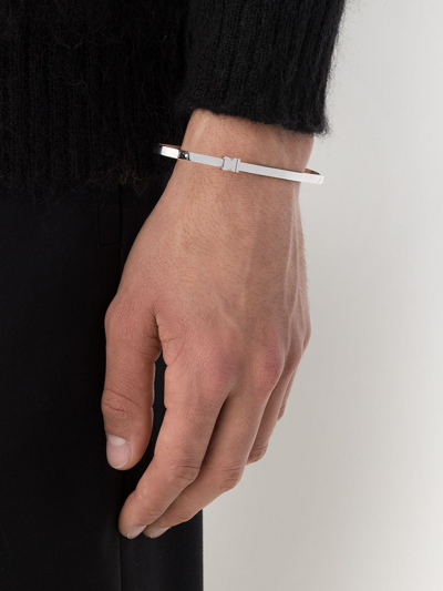 Shop Alan Crocetti Buckle Detail Bangle In Silver