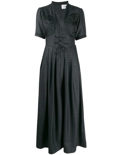 Shop Quetsche Short-sleeve Flared Dress In Black