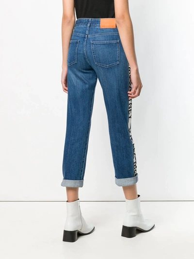 Shop Stella Mccartney Logo Stripe Boyfriend Jeans In Blue