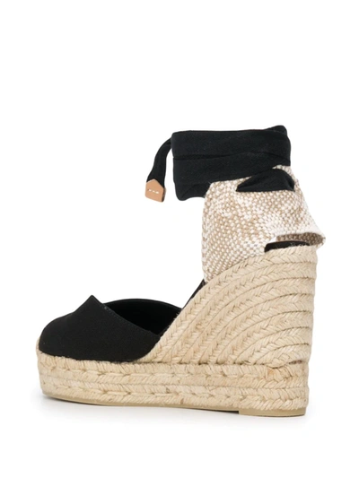 Shop Castaã±er Chiara Heeled Espadrilles In Black