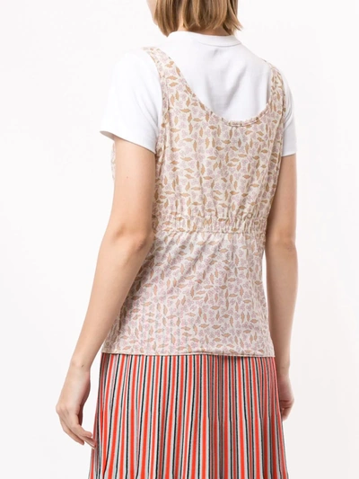 Pre-owned Chanel 2004 Floral Print Tank Top In Neutrals