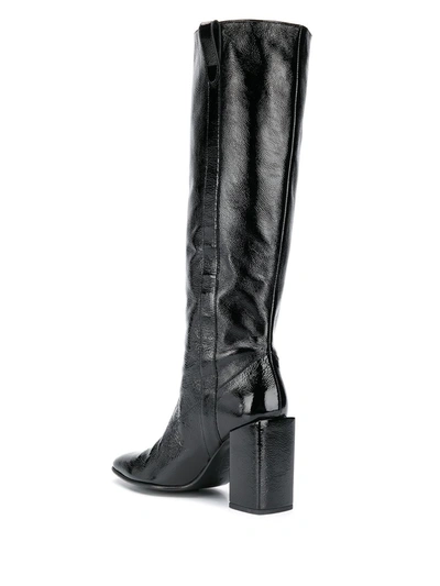 Shop Ami Alexandre Mattiussi Block-heel Knee-high Boots In Black