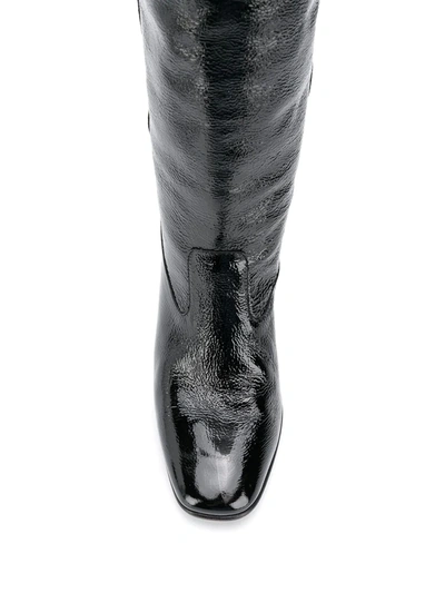 Shop Ami Alexandre Mattiussi Block-heel Knee-high Boots In Black