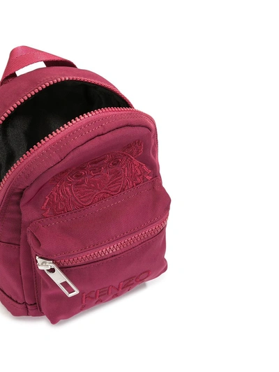 Shop Kenzo Mini Tiger Embroidered Backpack In Red