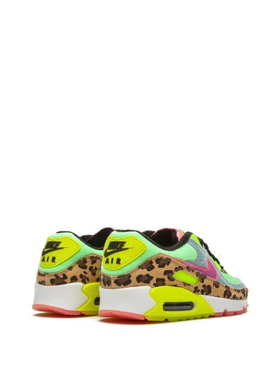 Nike Air Max 90 Lx "denim Leopard Print" Sneakers In Illusion Green/sunset  Pulse/black | ModeSens