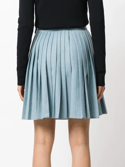 Pre-owned Versace Pleated Skirt In Blue